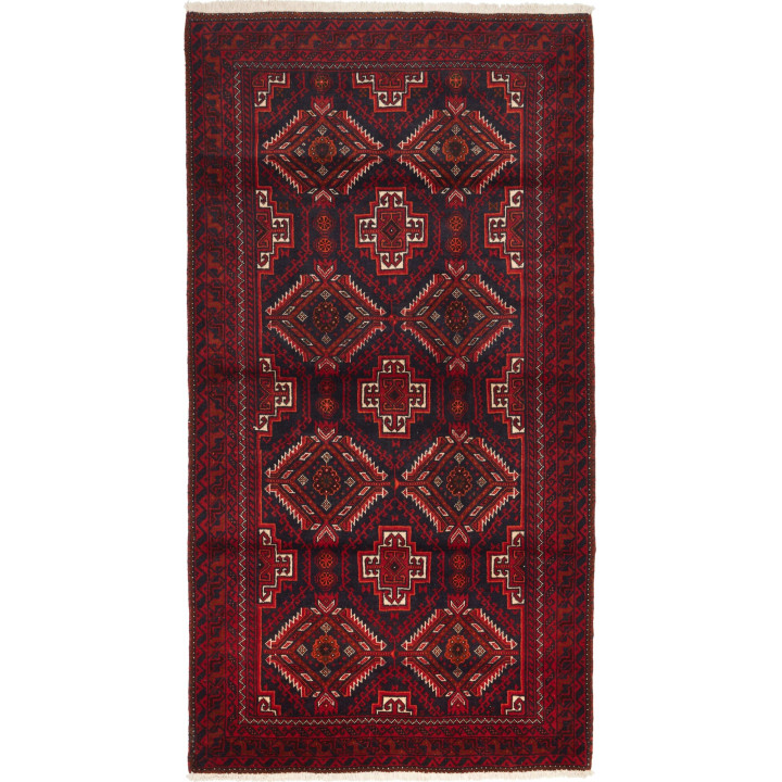 Hand Made Rug Baluch Persia 110x202 Dark Red Br
