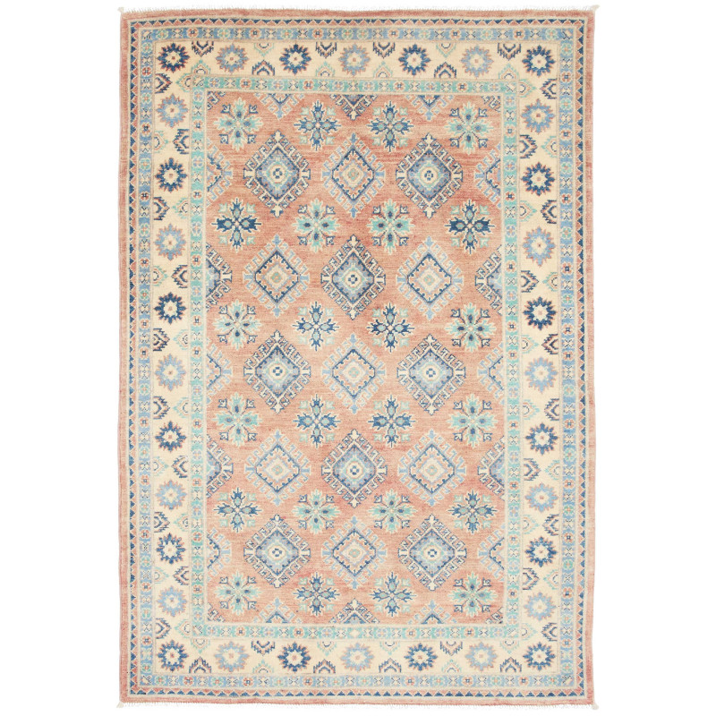 Rug Kazak Co 119x177 Terracotta And Blue