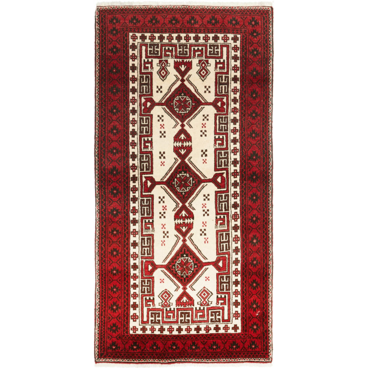Tappeto Originale Baluch Persia 95x192 Rosso Av