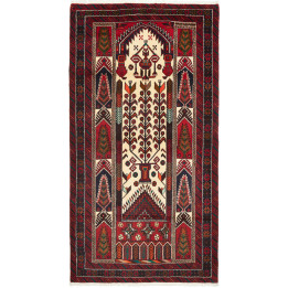 Hand Made Rug Baluch Persia 108x208 Dark Red Iv
