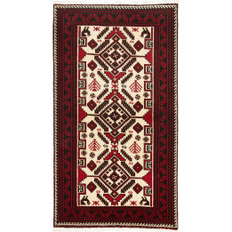 Hand Made Rug Baluch Persia 97x180 Red Ivory