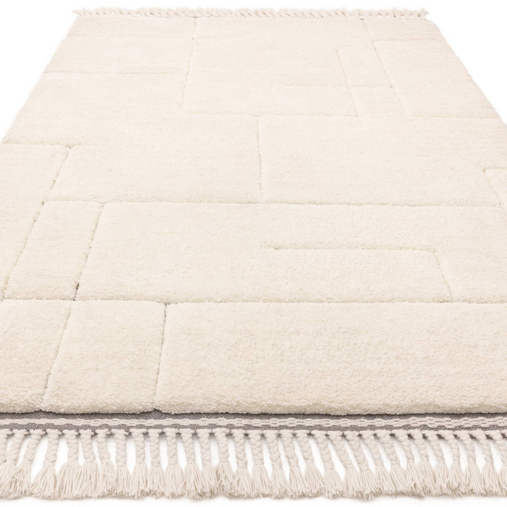 Rug Fes geometric white and cream 120x170 cm