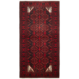 Hand Made Rug Baluch Persia 97x192 Dark Red Bla