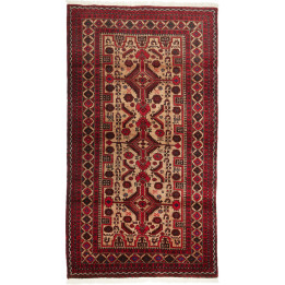 Tappeto Originale Baluch Persia 96x181 Rosso Be