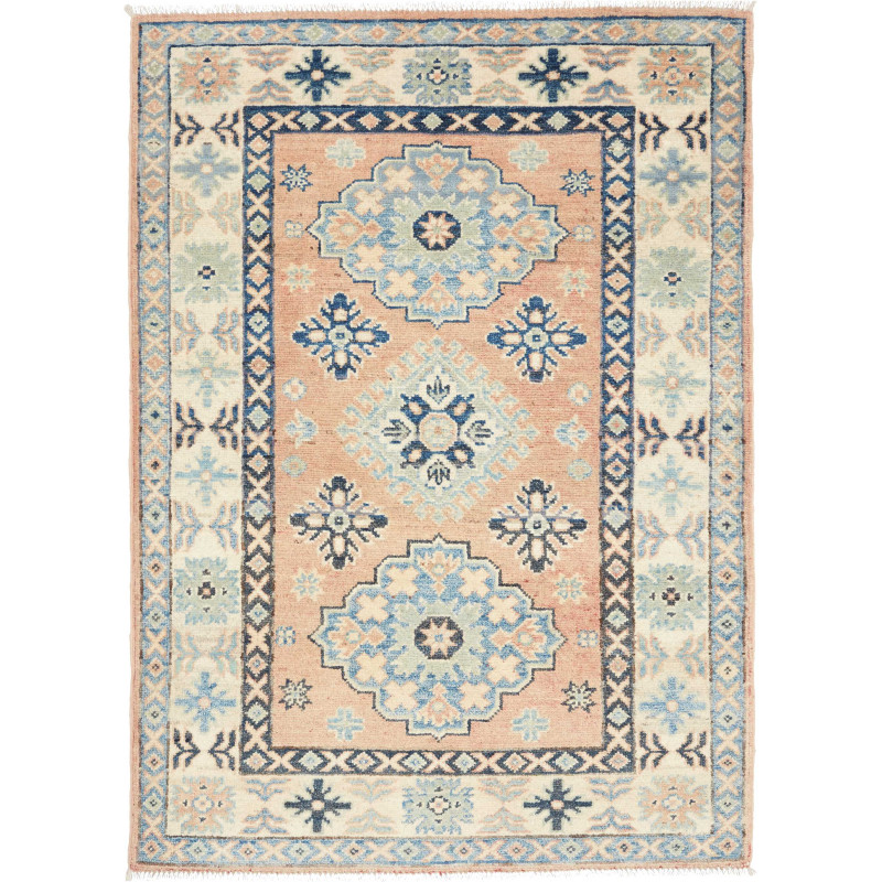 Rug Kazak Co 85x121 Peach Blue And Cream