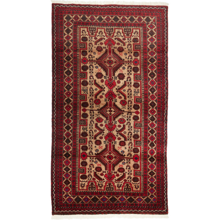 Tappeto Originale Baluch Persia 96x181 Rosso Be