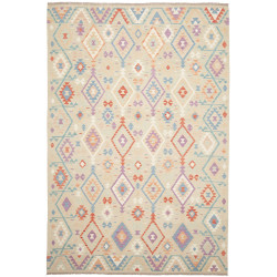 Rug Killim 202x297 Pastel Multi-colored Beige