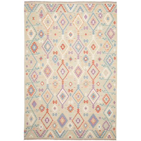 Rug Killim 202x297 Pastel Multi-colored Beige
