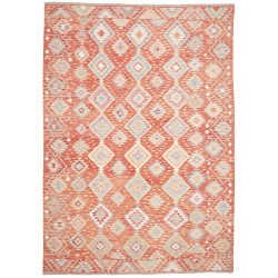 Rug Killim 205x290 Terracotta With Blue And Bei