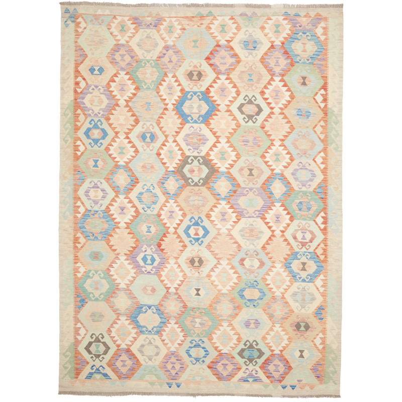 Rug Killim 211x300 Pastel Tones On A Cream Base