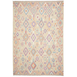 Rug Killim 204x302 Light Beige With Pastel Acce