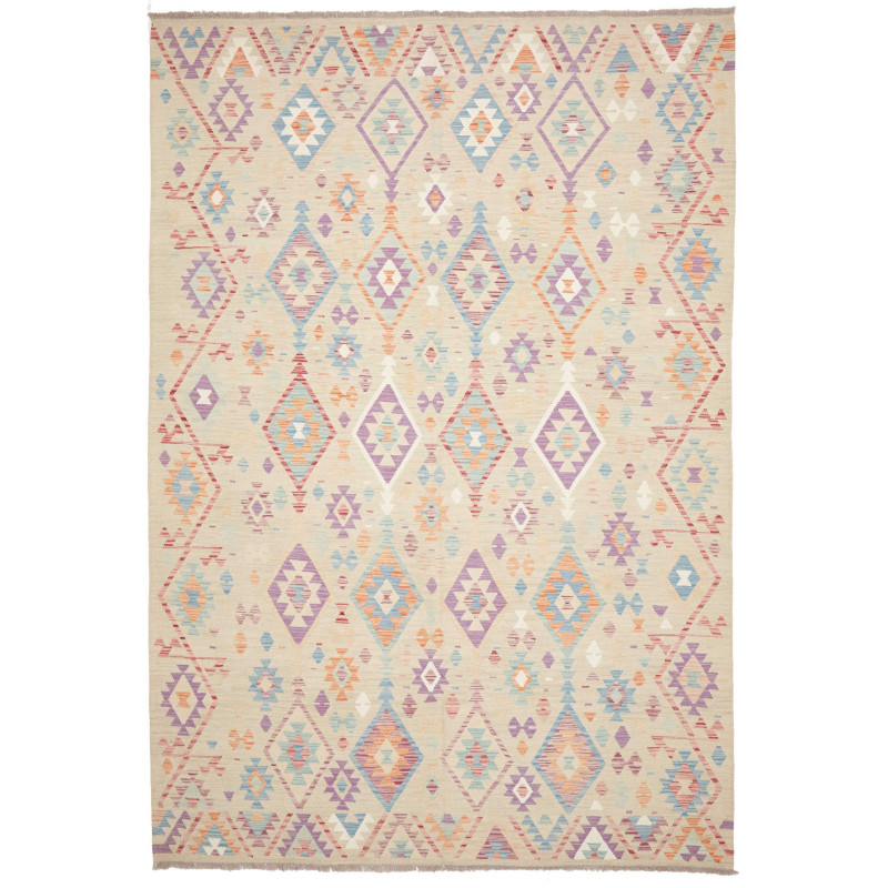 Rug Killim 204x302 Light Beige With Pastel Acce