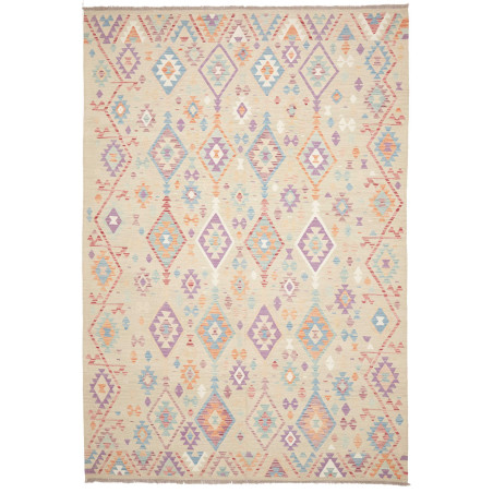 Rug Killim 204x302 Light Beige With Pastel Acce