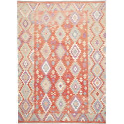 Rug Killim 209x290 Terracotta Dusty Blue