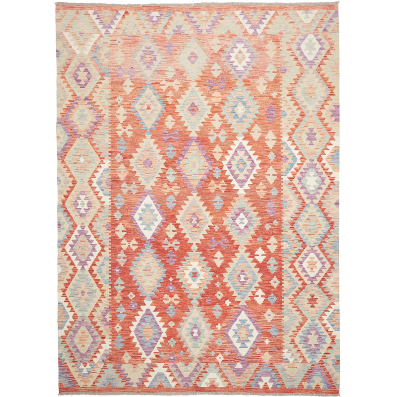 Rug Killim 209x290 Terracotta Dusty Blue