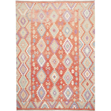 Rug Killim 209x290 Terracotta Dusty Blue