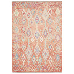 Rug Killim 175x250 Terracotta Orange Pastel Blu