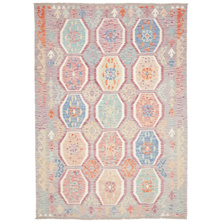 Rug Killim 174x245 Mauve Grey-lavender With Pas