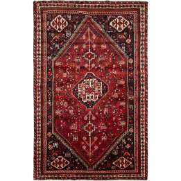 Hand Made Rug Shiraz Persia 168x260 Red Black
