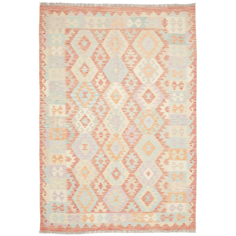 Rug Killim 170x244 Cream White With Pastel Acce