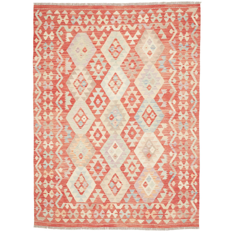 Rug Killim 177x236 Coral Red Cream
