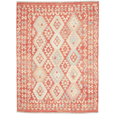 Rug Killim 177x236 Coral Red Cream