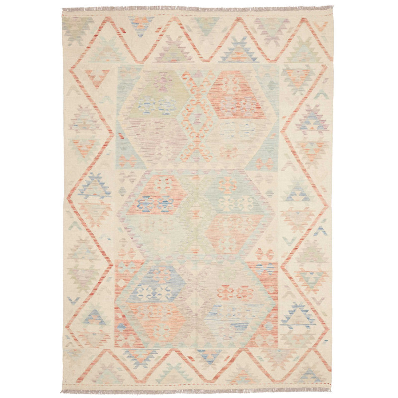 Rug Killim 177x246 Ivory With Pastel Accents (l