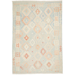 Rug Killim 174x255 Sky Blue Light Terracotta