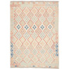 Rug Killim 150x202 Cream With Coral Light Blue