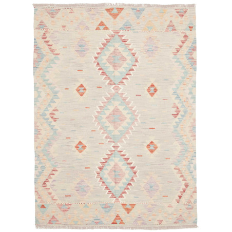 Rug Killim 142x198 Pastel Beige With Blue Pink