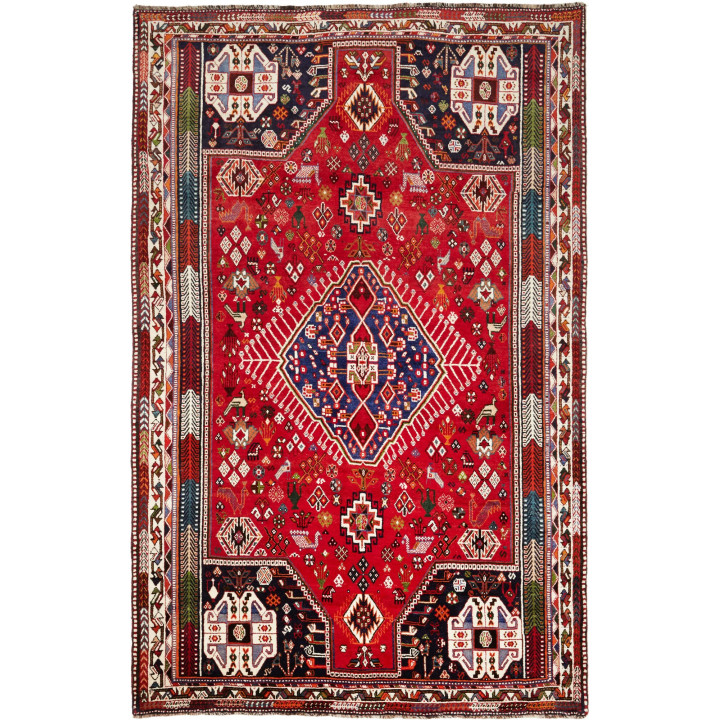 Hand Made Rug Shiraz Fine Persia 175x275 Red Da