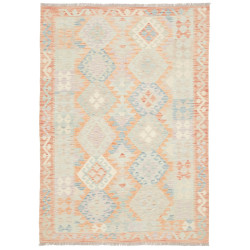 Rug Killim 144x204 Faded Coral Light Blue