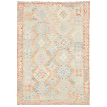 Rug Killim 144x204 Faded Coral Light Blue