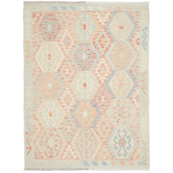 Rug Killim 152x200 Soft Blue And Coral Pink