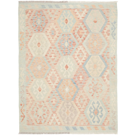 Rug Killim 152x200 Soft Blue And Coral Pink
