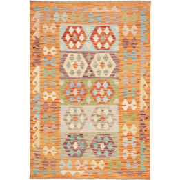 Hand Made Rug Kilim Afghanistan 124x183 Orange