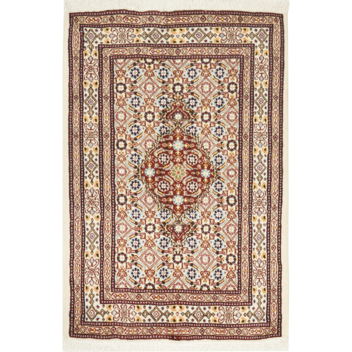Hand Made Rug Moud Persia 61x91 Ivory Brick Red