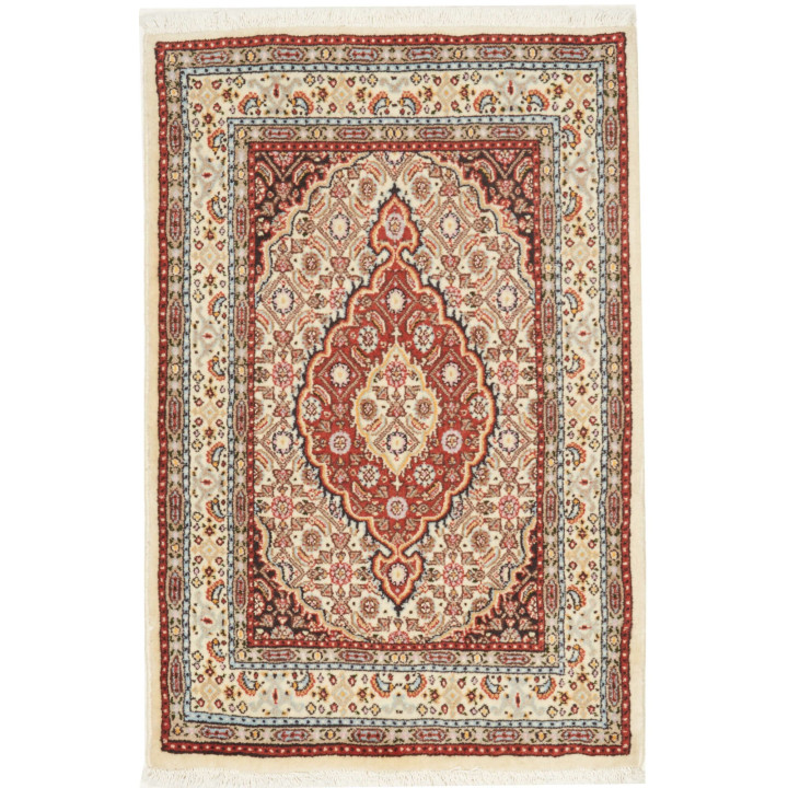 Hand Made Rug Moud Persia 61x90 Ivory Brick Red