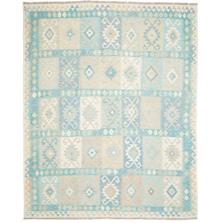 Rug Killim 245x306 Aqua And Cream