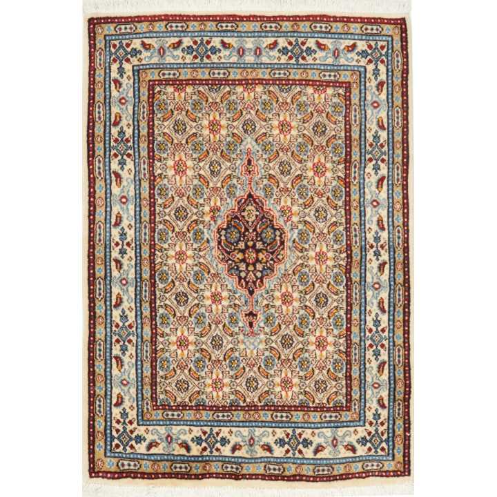 Hand Made Rug Moud Persia 60x87 Ivory Blue