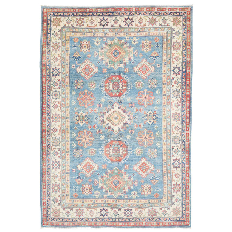 Rug Kazak Co 165x242 Aqua Blue Cream And Terrac