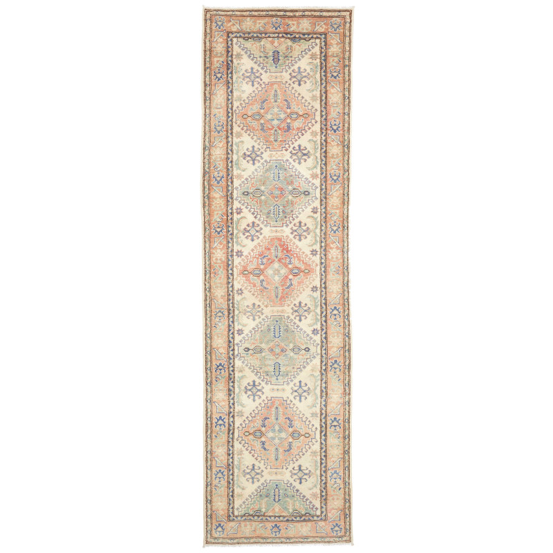 Rug Kazak Co 82x296 Beige With Multicolor Accen