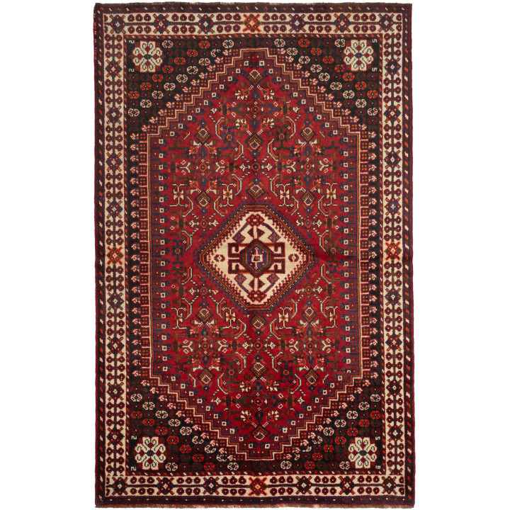 Hand Made Rug Shiraz Persia 160x253 Dark Red Bl