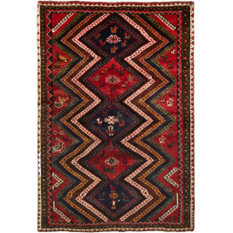 Hand Made Rug Shiraz Persia 177x263 Red Dark Bl