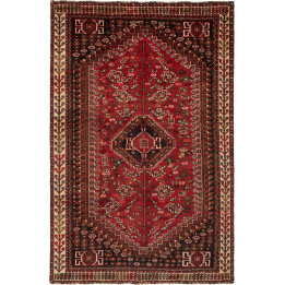 Hand Made Rug Shiraz Persia 162x248 Dark Red Bl