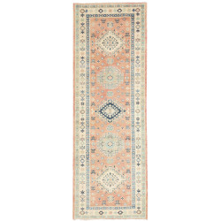 Rug Kazak Co 82x243 Peach Sky Blue