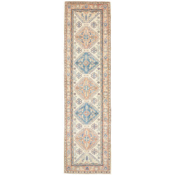 Rug Kazak Co 77x292 Cream Blue
