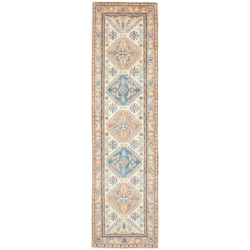Rug Kazak Co 77x292 Cream Blue
