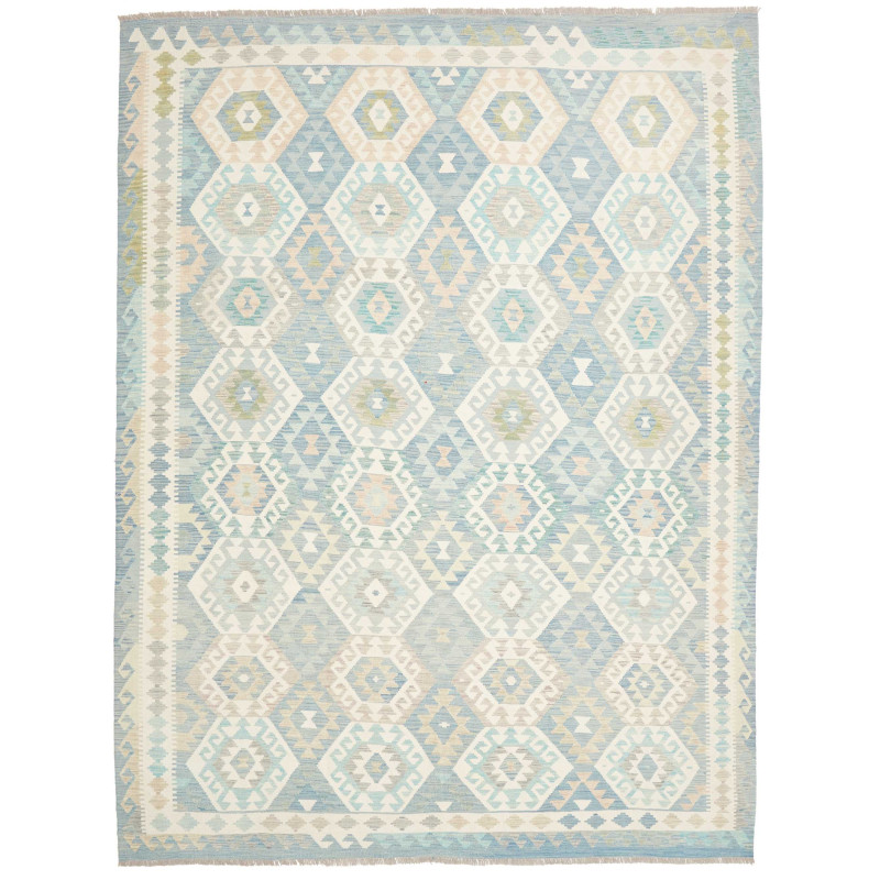 Rug Killim 260x340 Sky Blue Cream