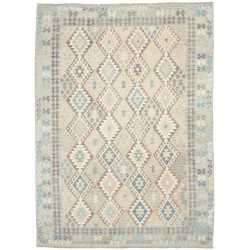 Rug Killim 253x347 Pastel Blue And Beige